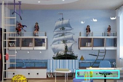 Detská izba v morskom štýle pre chlapcov