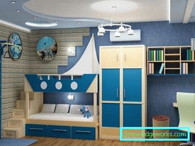 Detská izba v morskom štýle pre chlapcov