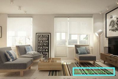 Obývacia izba s balkónom - foto prehľad najlepších dizajnérskych riešení