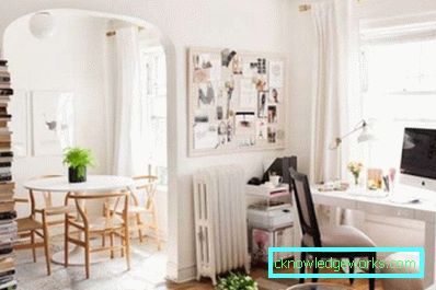 Návrh interiéru oblúk sadrokartónu v kuchyni foto