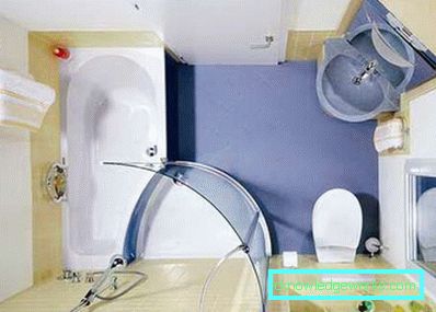 Kúpeľňový dizajn s malou kúpeľňou v kombinácii s WC v Chruščove