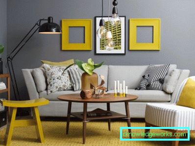 30-obývacia izba v žltej farbe - 70 fotografií