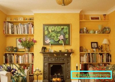 30-obývacia izba v žltej farbe - 70 fotografií