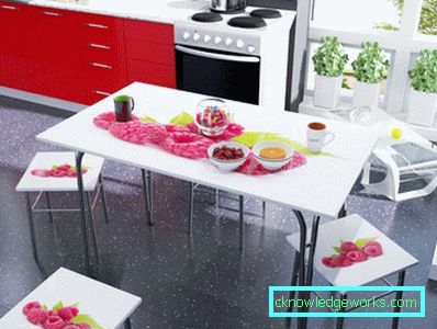 Kuchynské stoly s fotografickou tlačou